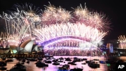 Hình ảnh bắn pháo hoa tại Sydney hôm 1/1/2024.