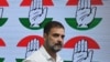 India's Congress party leader Rahul Gandhi arrives for a media briefing at the party headquarters in New Delhi, Aug. 4, 2023, after the Supreme Court suspended his defamation conviction.