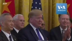Signature de l'accord commercial entre les Etats-Unis et la Chine