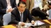 Chinese Ambassador Li Baodong speaks to members of the Security Council of United Nations, in New York, April 2012. (AP)