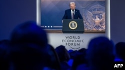 အမေရိကန် သမ္မတ Donald Trump World Economic Forum (WEF) ကို ဗွီဒီယိုကွန်းဖရင့်နဲ့ မိန့်ခွန်းပြော။ 