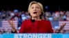 Democratic presidential candidate Hillary Clinton speaks during a campaign rally in Raleigh, N.C., Nov. 8, 2016. 