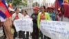 FILE PHOTO - Land dispute villagers from Koh Kong province ​gathered to submit a petition to the National Assembly in Phnom Penh, Cambodia, Thursday, August 4, 2016. (Leng Len/VOA Khmer)