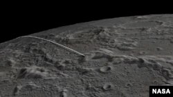 This still image and animation shows the final flight path for NASA's twin Gravity Recovery and Interior Laboratory (GRAIL) mission spacecraft, which will impact the moon on Dec. 17, 2012. 