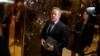 FILE - Incoming White House press secretary, at the time RNC communications director and chief strategist, Sean Spicer arrives at Trump Tower, Nov. 14, 2016, in New York. Playing down previous statements by Donald Trump, Spicer says the president-elect will share his conclusions, not offer new revelations about election interference.