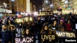 Manifestação em Nova Iorque sob o mote: Vidas Negras têm valor